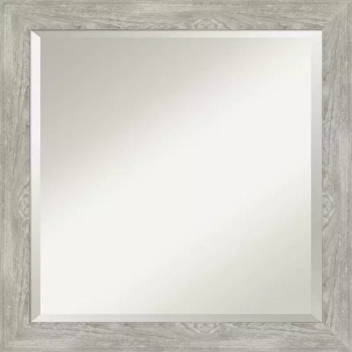 24" x 24" Dove Narrow Framed Wall Mirror Graywash - Amanti Art