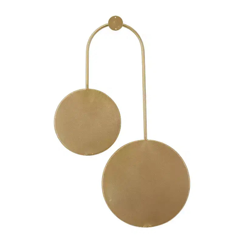 Modern Metal Wall Mirror Gold - Round, Wood Frame, Includes Mounting Hardware
