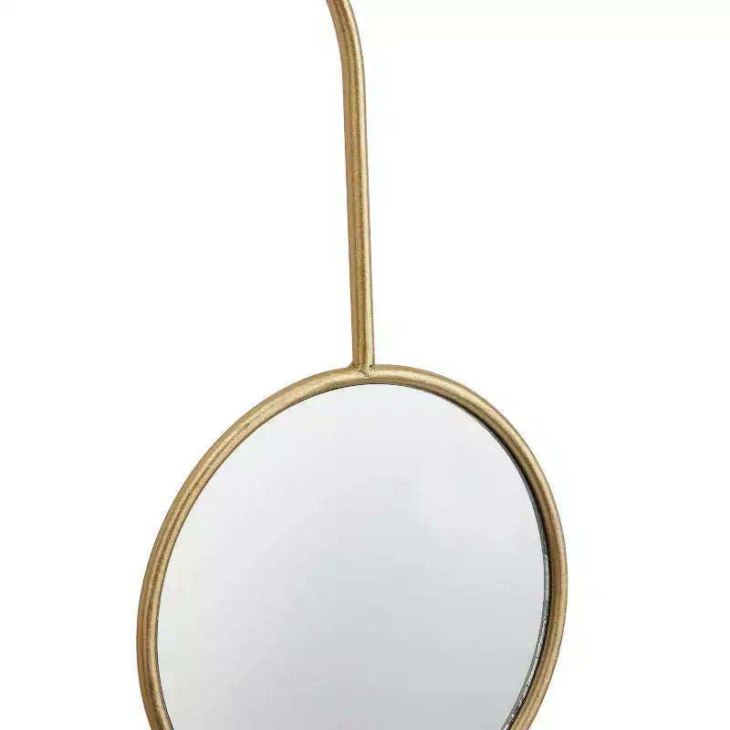 Modern Metal Wall Mirror Gold - Round, Wood Frame, Includes Mounting Hardware