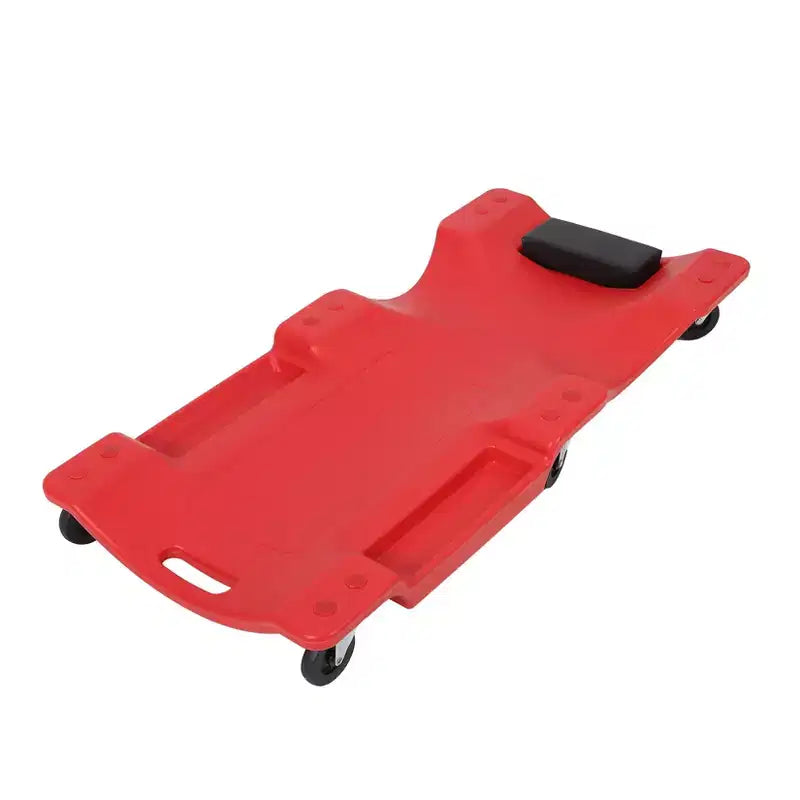 40 Plastic Rolling Automotive Garage/Shop Creeper, Low Profile Under Car, Padded Headrest, Dual Tool Trays and 6 Casters