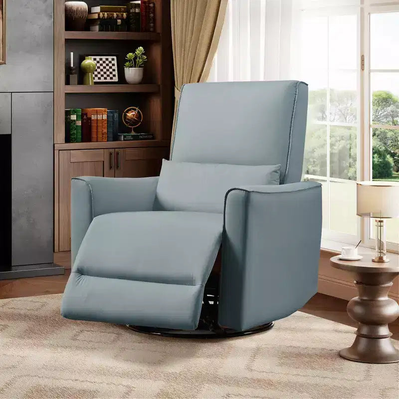 Swivel Rocking Recliner Chair, Lumbar Support & Padded Armrest, Comfortable Rocker Recliner, for Living Room, Bedroom