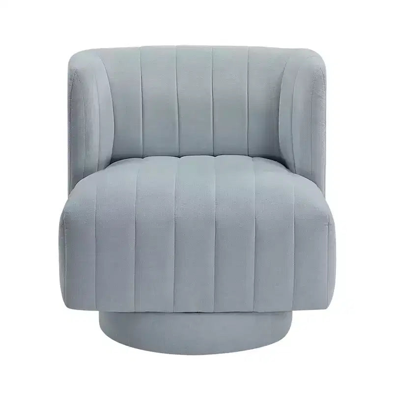 Modern Luxury Swivel Accent Chair with Channel Tufted Details, Upholstered Reading Chair for Living Room, Bedroom, Office