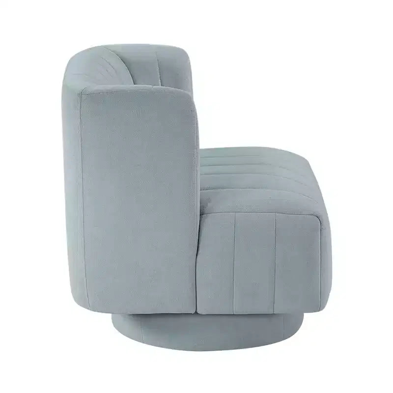 Modern Luxury Swivel Accent Chair with Channel Tufted Details, Upholstered Reading Chair for Living Room, Bedroom, Office