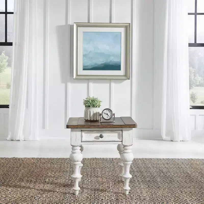 Tavolino da salotto - Riverstone White e Tobacco