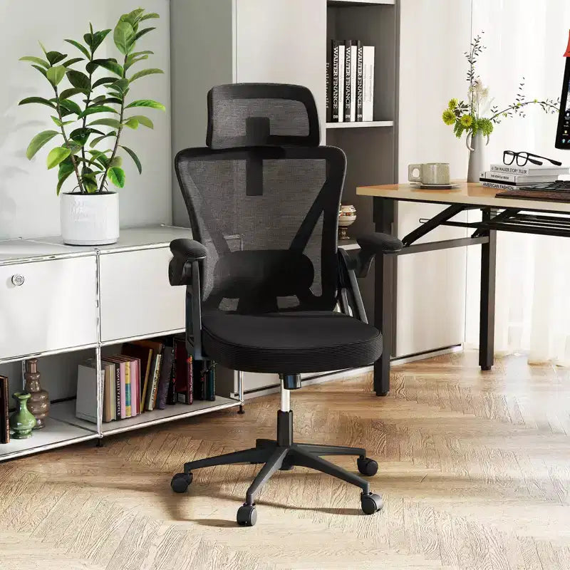 Ergonomic Mesh Office Chair w/ Adjustable Lumbar Support & Headrest Black