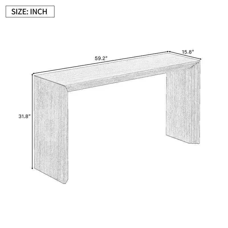 Modern Entryway Console Table, Paulownia Wood Veneer Hallway Table for Living Room, or Foyer