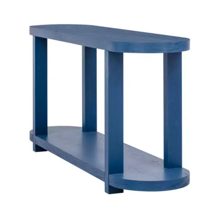 Consolle moderna in impiallacciatura di frassino, tavolo d'ingresso minimalista con ripiano inferiore per corridoio, soggiorno o foyer