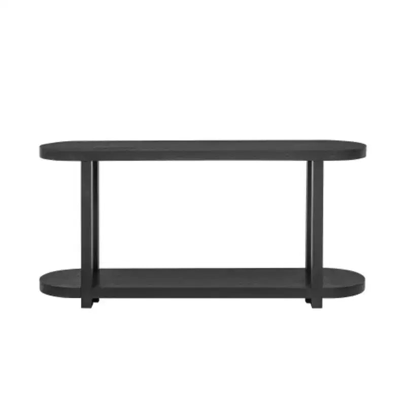 Modern Ash Veneer Console Table, Minimalist Entryway Table with Bottom Shelf for Hallway, Living Room, or Foyer