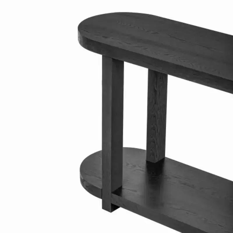 Consolle moderna in impiallacciatura di frassino, tavolo d'ingresso minimalista con ripiano inferiore per corridoio, soggiorno o foyer