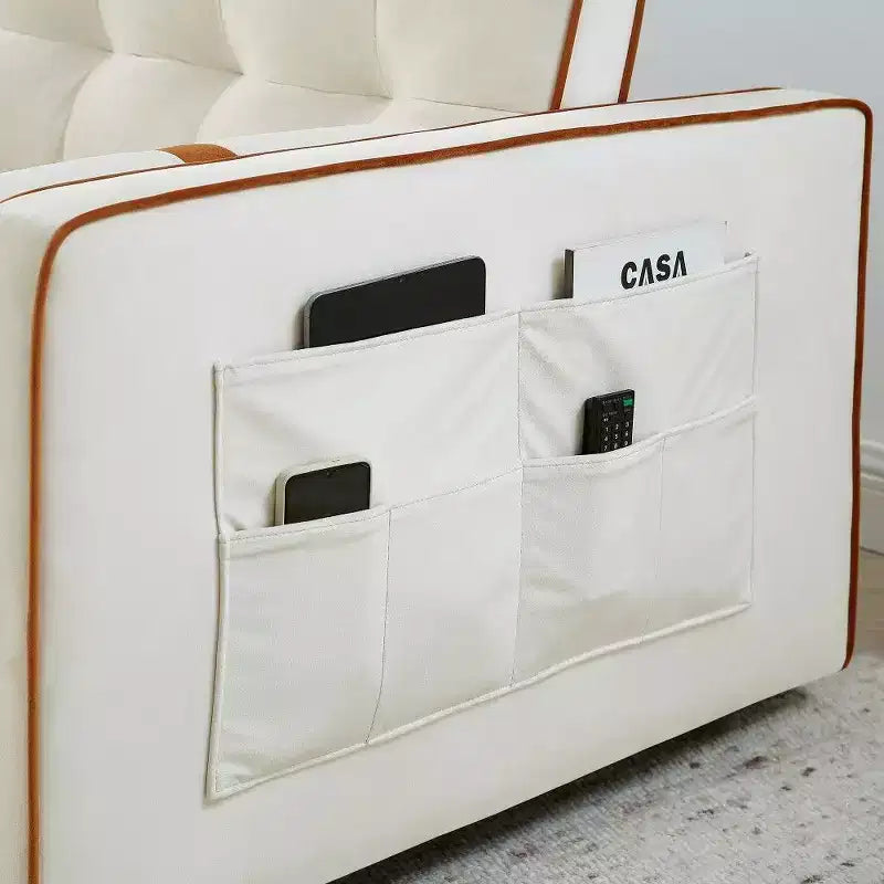 Divano letto estraibile da 55,5 pollici, divanetto con schienale regolabile con tasche laterali e 2 cuscini, divano convertibile in velluto per piccoli spazi