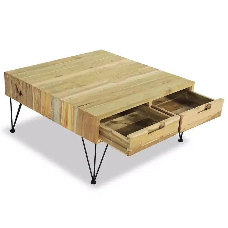 Tavolino da Salotto 80x80x40 cm in Teak Massiccio