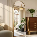 Freestanding Arched Full Body Mirror 58x18, Gold Wall Mounted for Bedroom Dressing