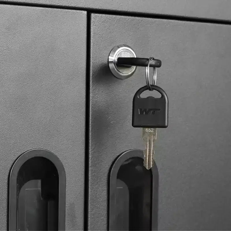 Mobiletto portautensili in acciaio da 35" con rotelle - Robusto contenitore in metallo con recinzione superiore, rotelle bloccabili e ripiano regolabile per garage e officina, nero
