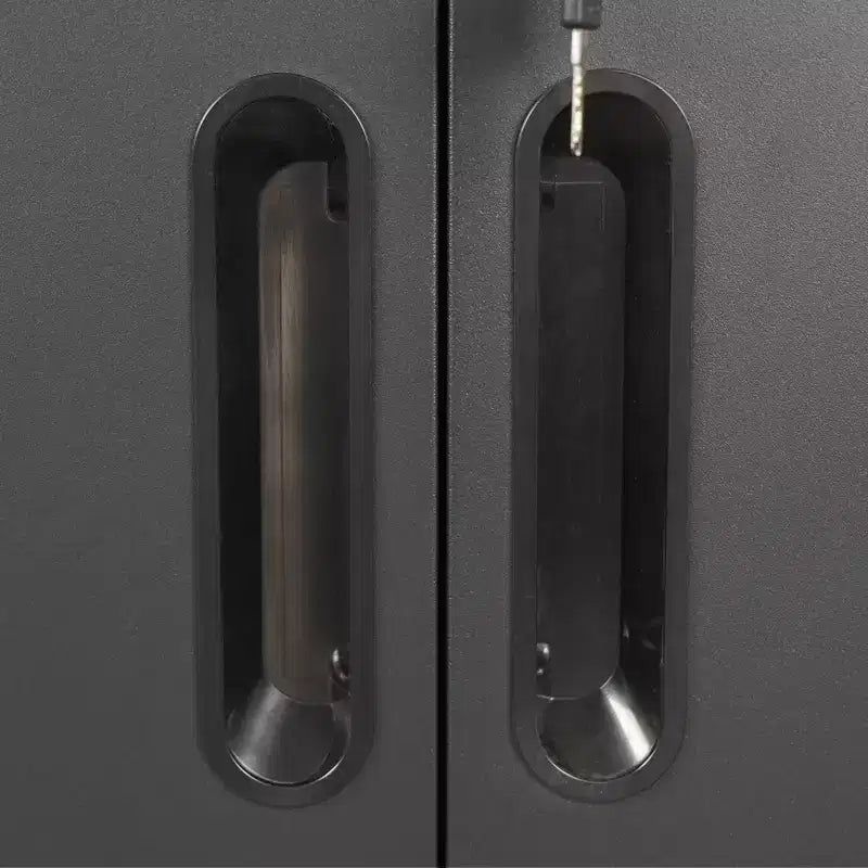 Mobiletto portautensili in acciaio da 35" con rotelle - Robusto contenitore in metallo con recinzione superiore, rotelle bloccabili e ripiano regolabile per garage e officina, nero