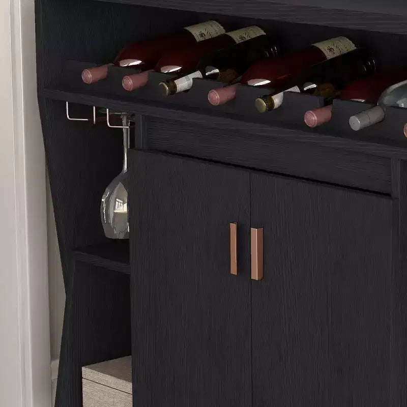 Buffet contemporaneo nero per 9 bottiglie