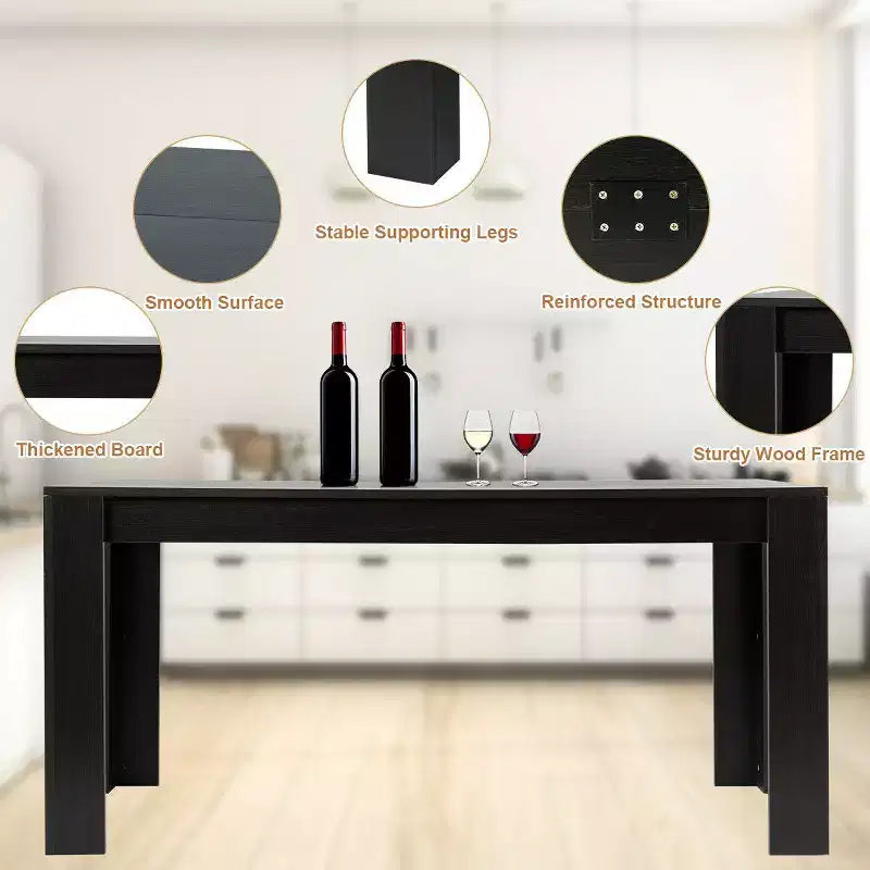 Tavolo da pranzo rettangolare moderno da 160 cm per 6 persone, tavolo da cucina, mobili per la casa