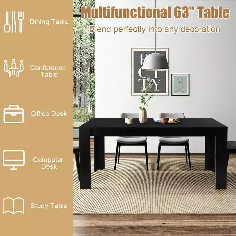 Tavolo da pranzo rettangolare moderno da 160 cm per 6 persone, tavolo da cucina, mobili per la casa