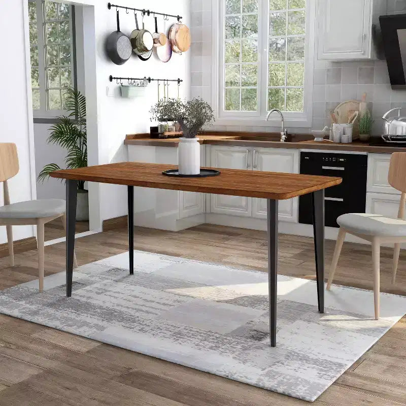 60" Shirin Mid-Century Wood Dining Table