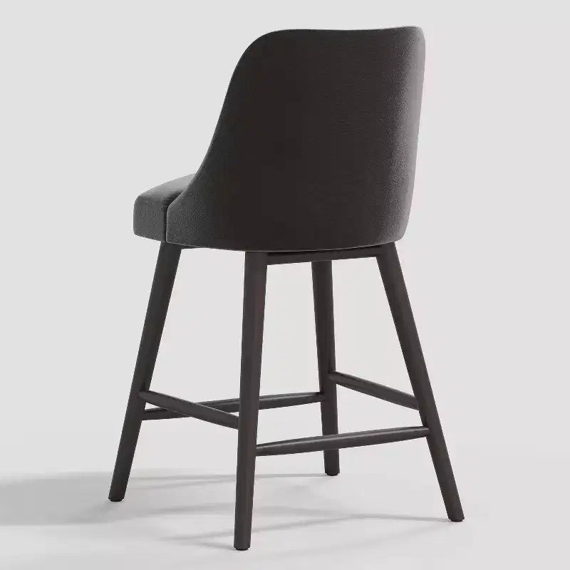 27" Counter Height Barstool with Footrest Shiny Velvet