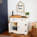 Credenza da cucina con 2 cassetti e 2 ante - Struttura in pino massiccio - Bianca