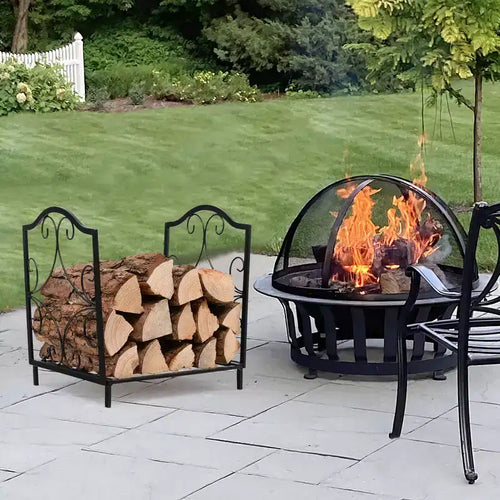 17'' Firewood Storage Rack Steel Firewood Storage Log Holder